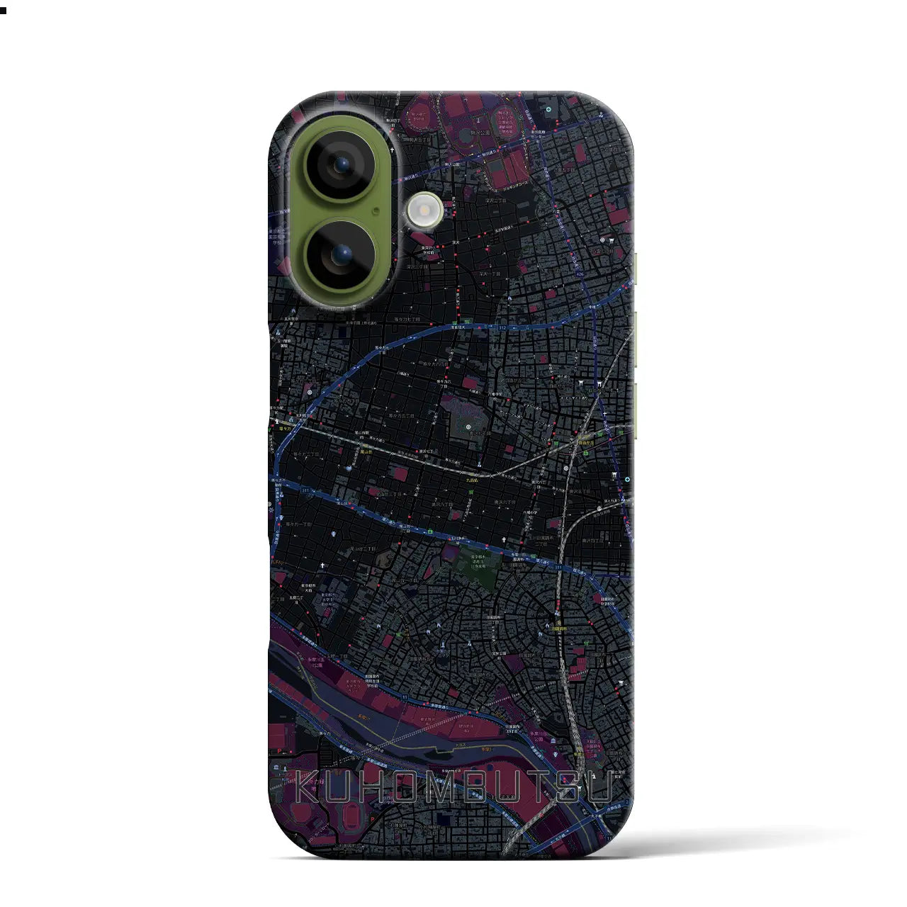 【九品仏(東京都)】地図柄iPhoneケース(バックカバータイプ)