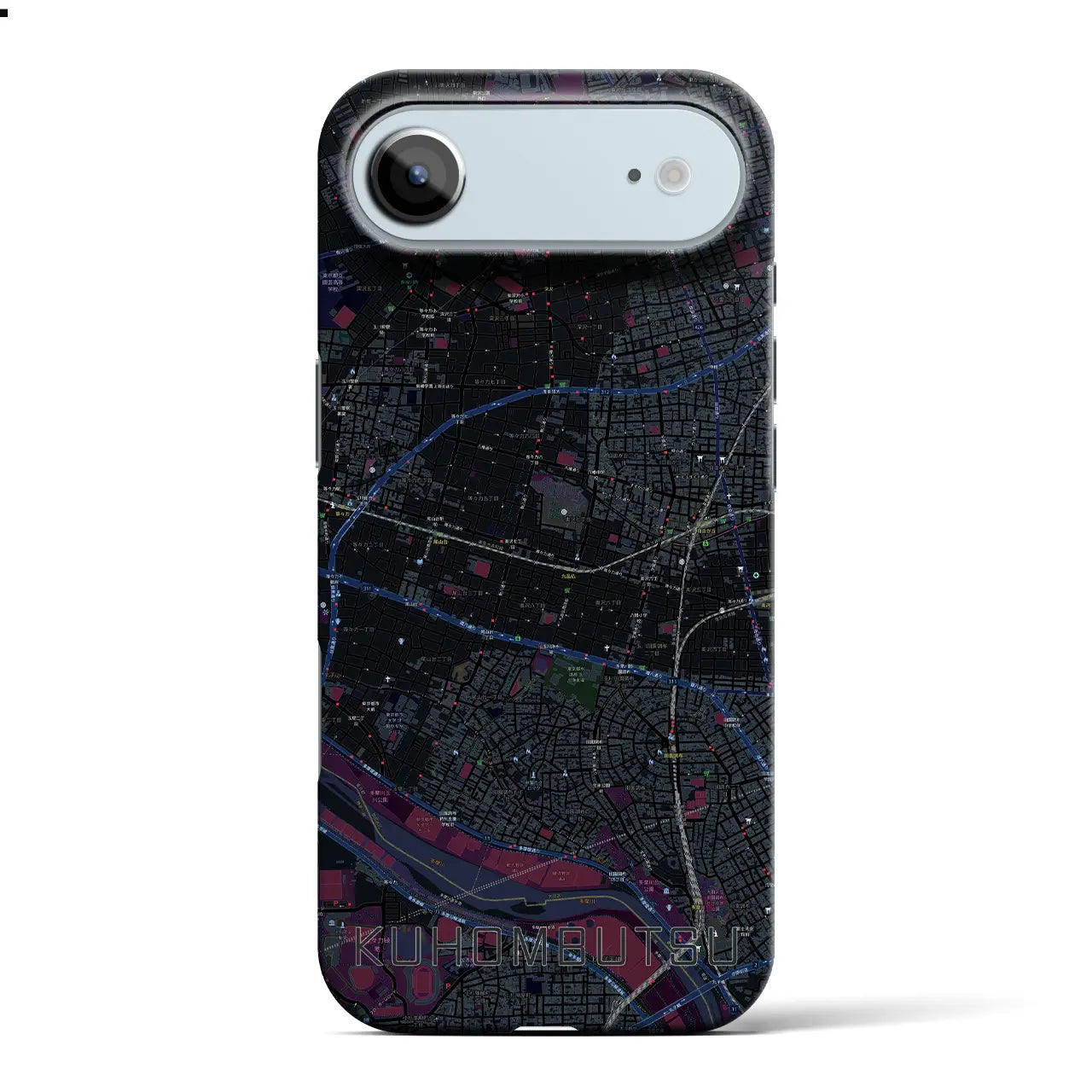 【九品仏(東京都)】地図柄iPhoneケース(バックカバータイプ)