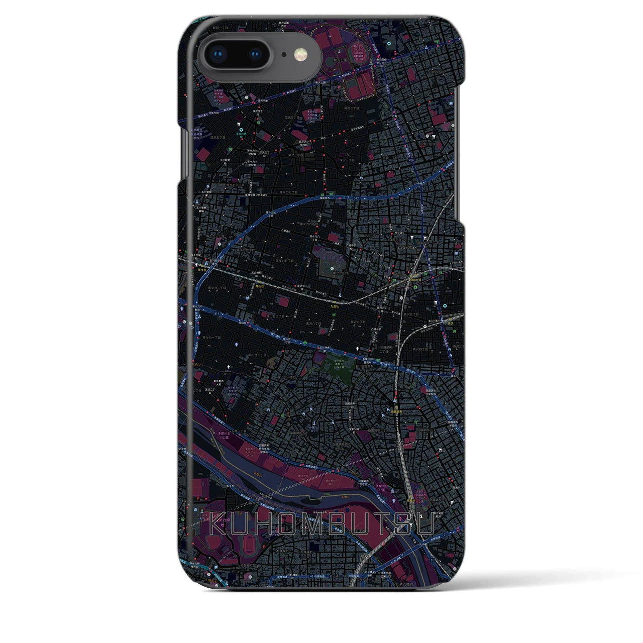 【九品仏(東京都)】地図柄iPhoneケース(バックカバータイプ)