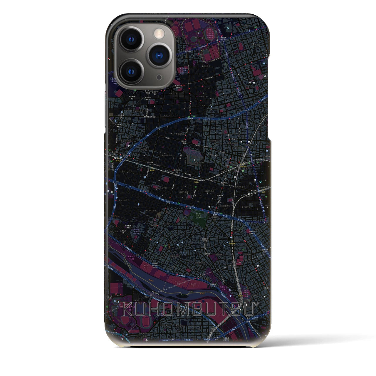 【九品仏(東京都)】地図柄iPhoneケース(バックカバータイプ)