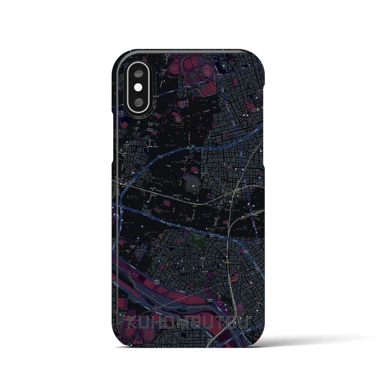 【九品仏(東京都)】地図柄iPhoneケース(バックカバータイプ)