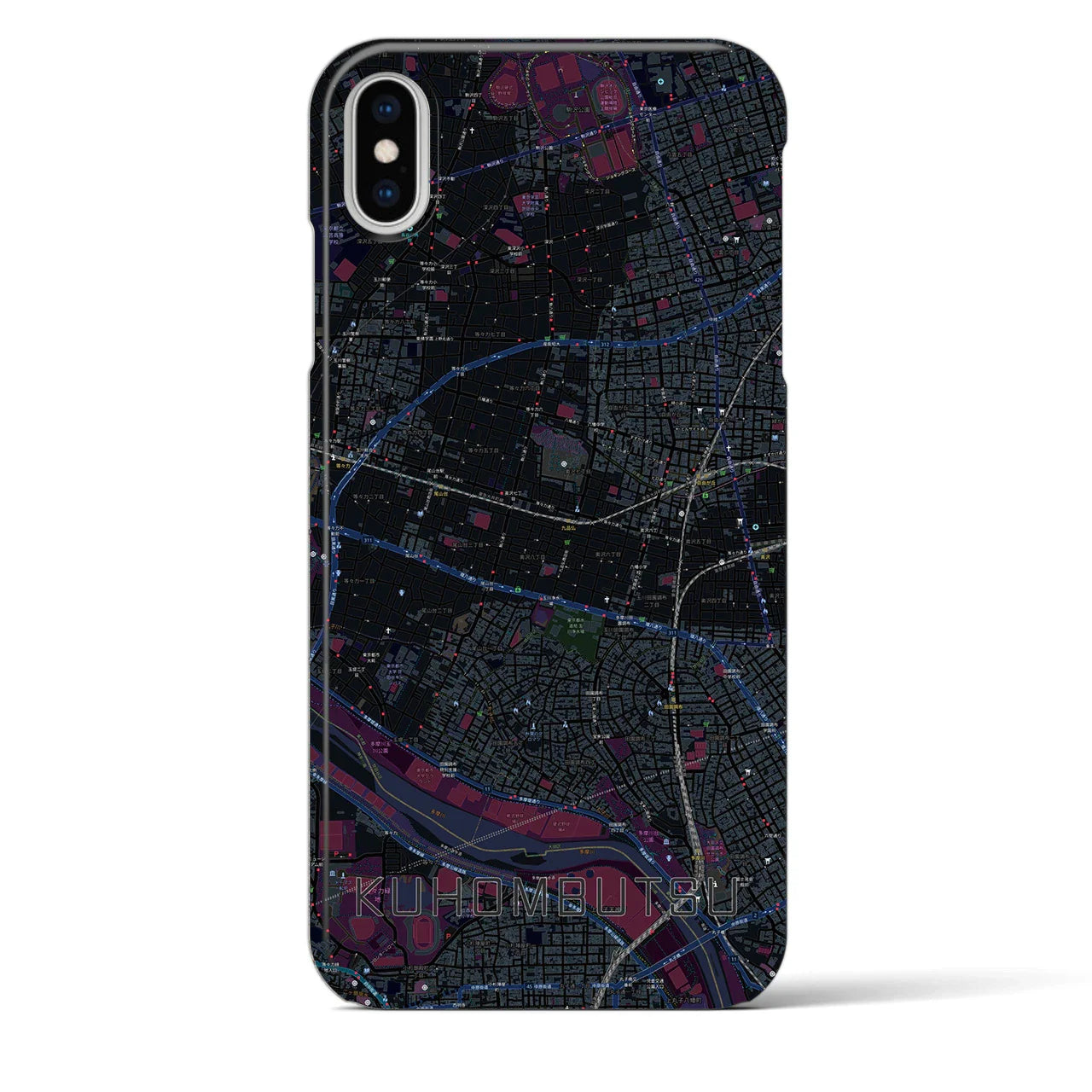 【九品仏(東京都)】地図柄iPhoneケース(バックカバータイプ)