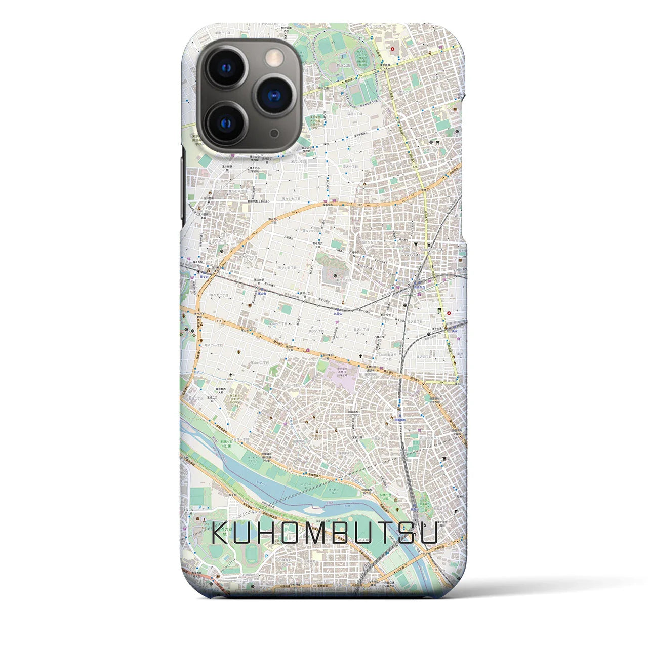 【九品仏(東京都)】地図柄iPhoneケース(バックカバータイプ)