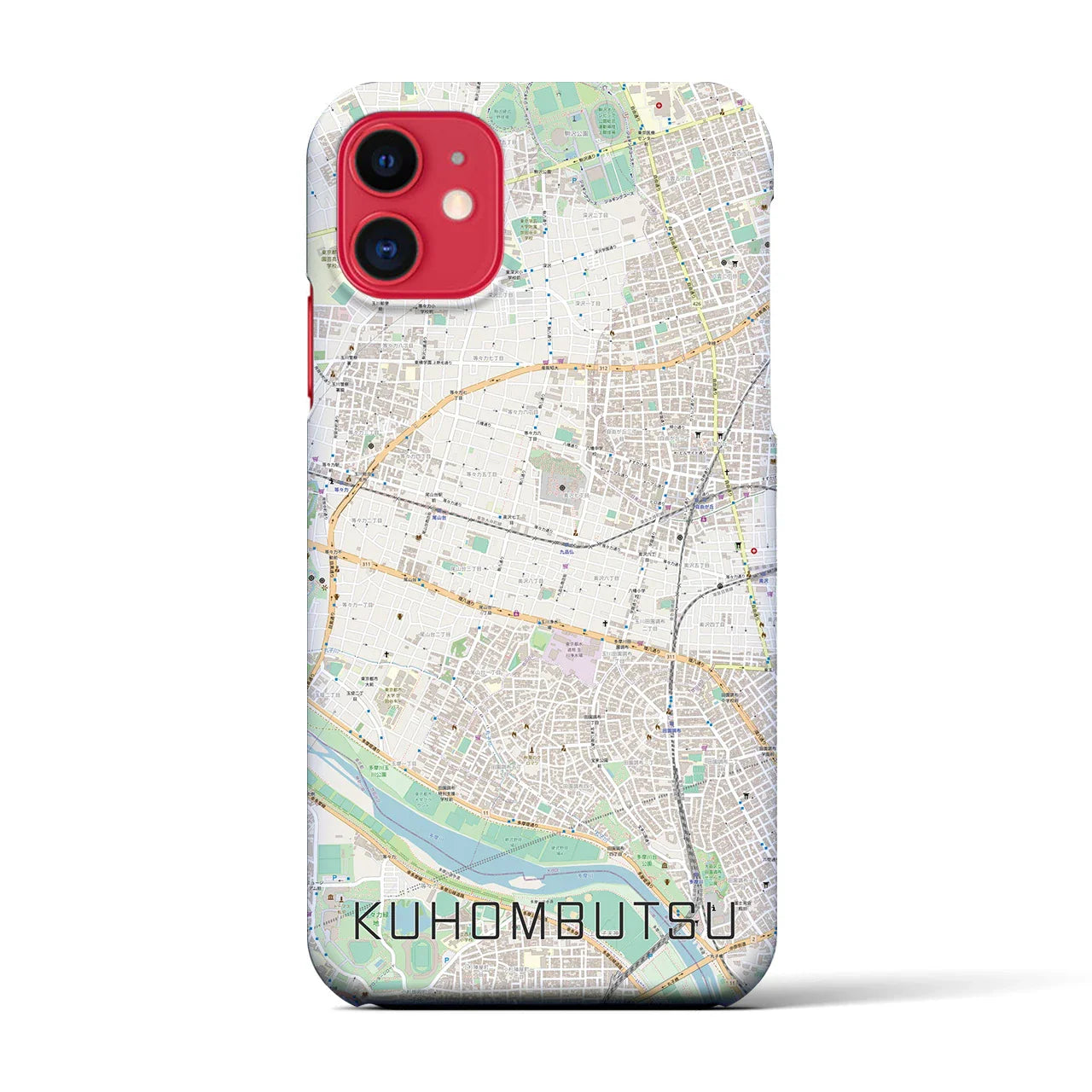 【九品仏(東京都)】地図柄iPhoneケース(バックカバータイプ)