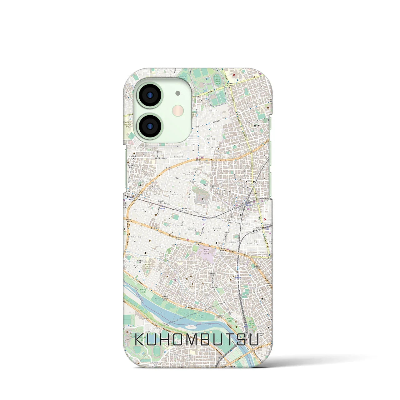 【九品仏(東京都)】地図柄iPhoneケース(バックカバータイプ)