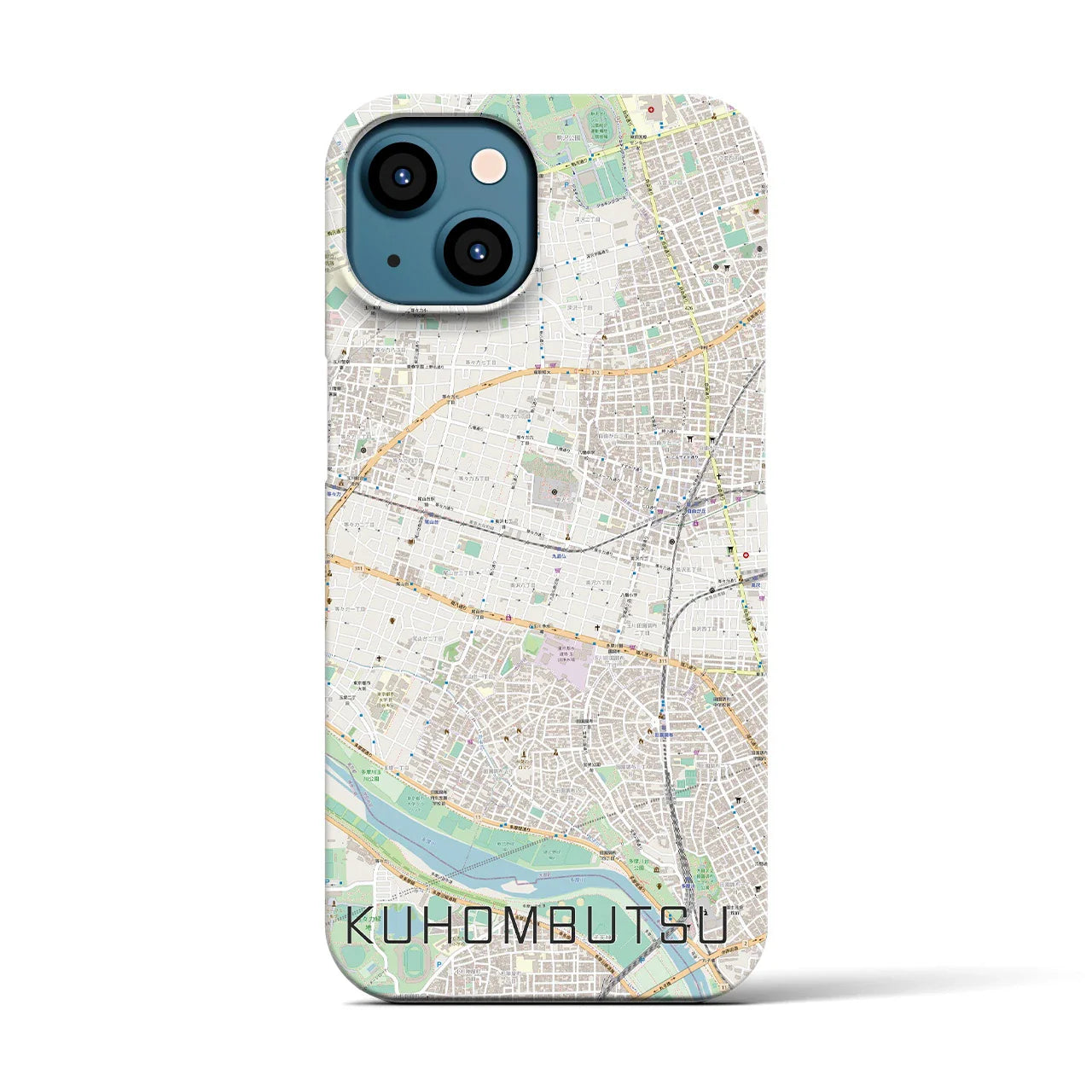 【九品仏(東京都)】地図柄iPhoneケース(バックカバータイプ)