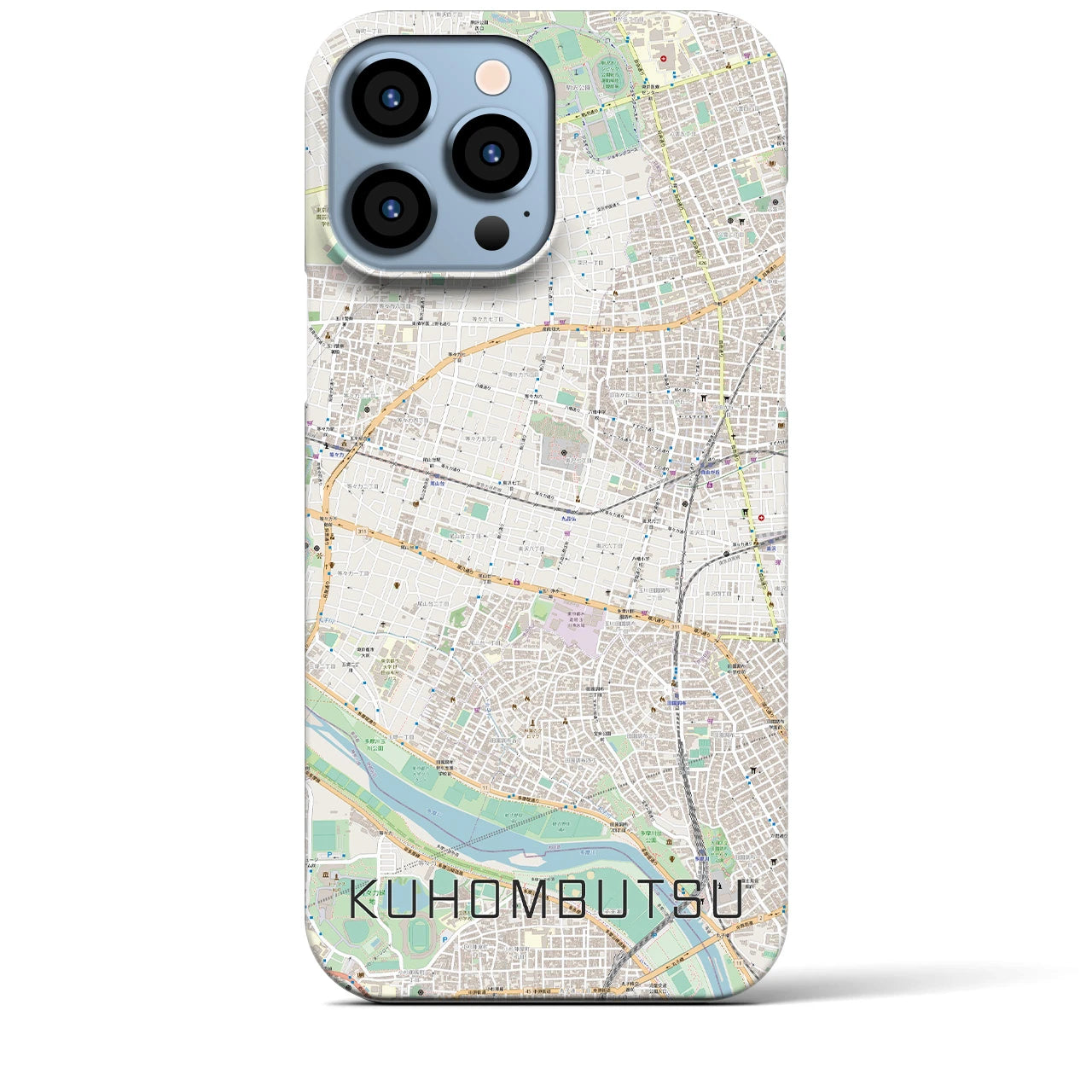 【九品仏(東京都)】地図柄iPhoneケース(バックカバータイプ)