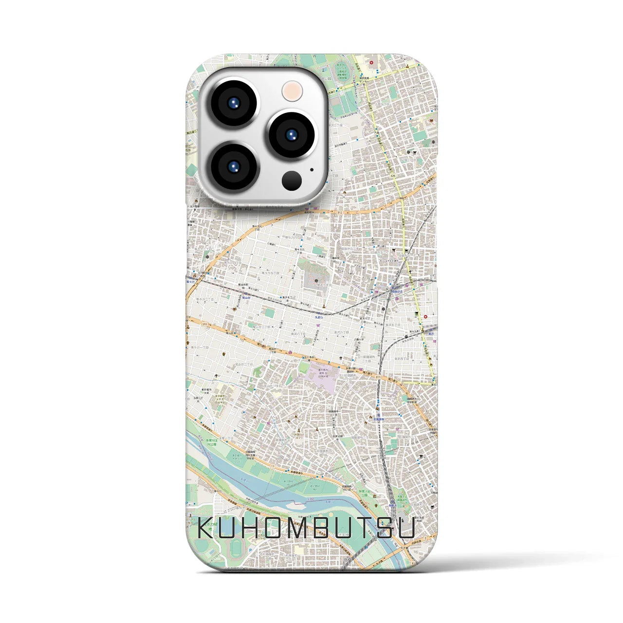 【九品仏(東京都)】地図柄iPhoneケース(バックカバータイプ)