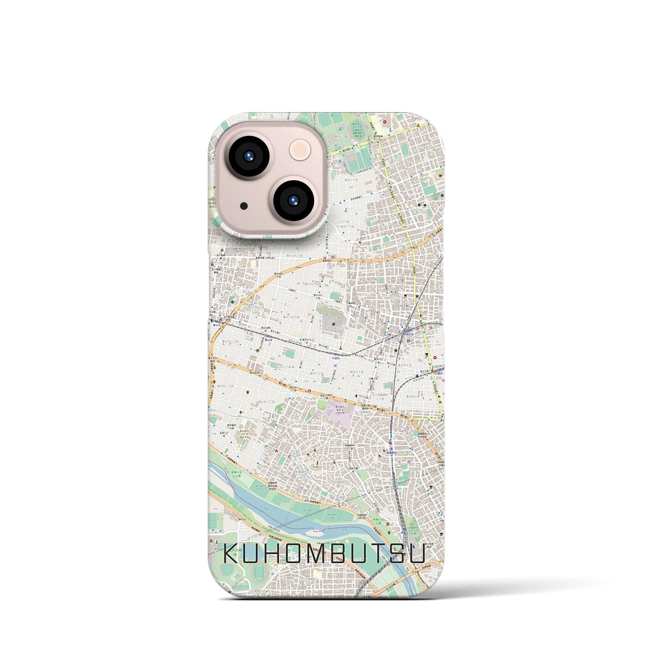 【九品仏(東京都)】地図柄iPhoneケース(バックカバータイプ)