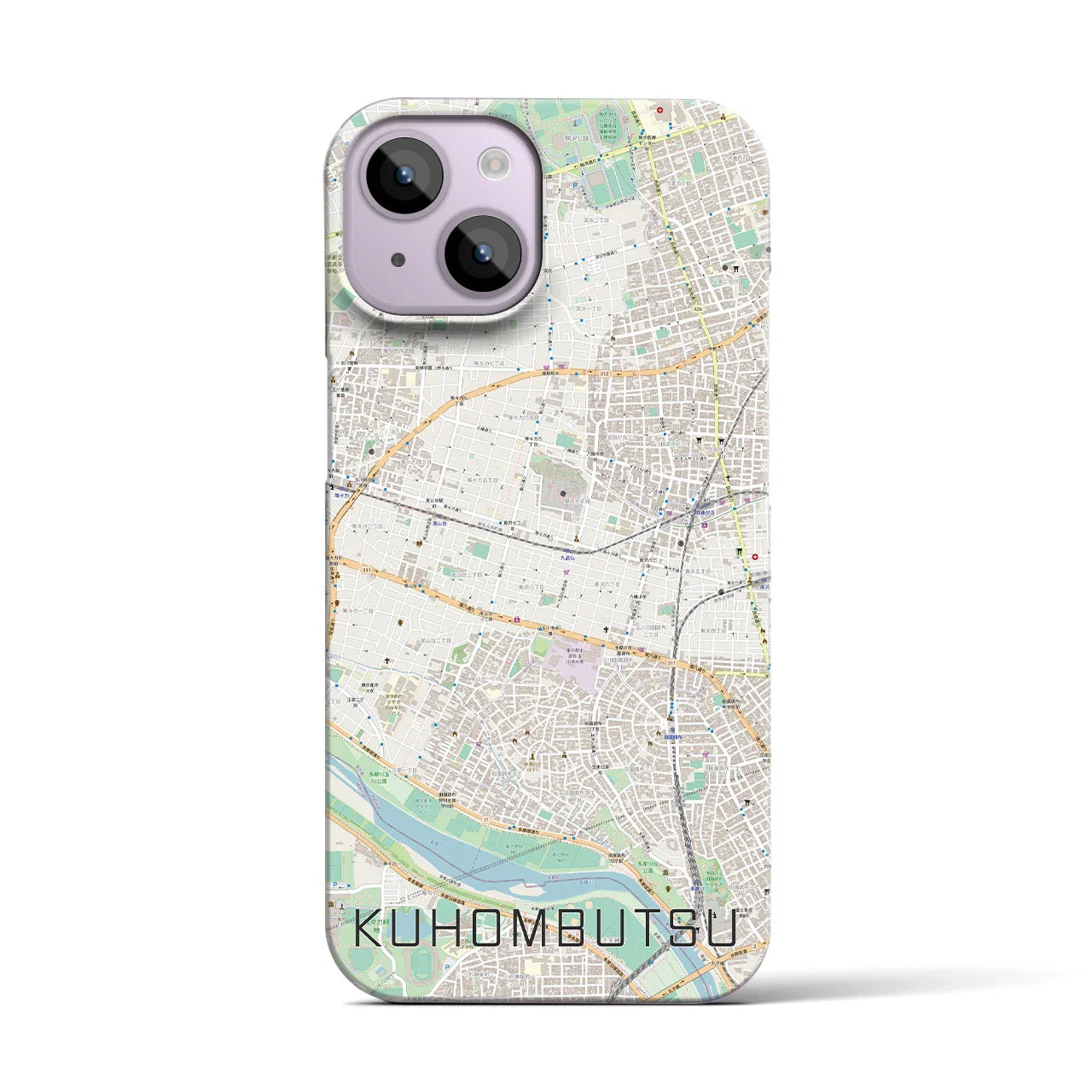 【九品仏(東京都)】地図柄iPhoneケース(バックカバータイプ)