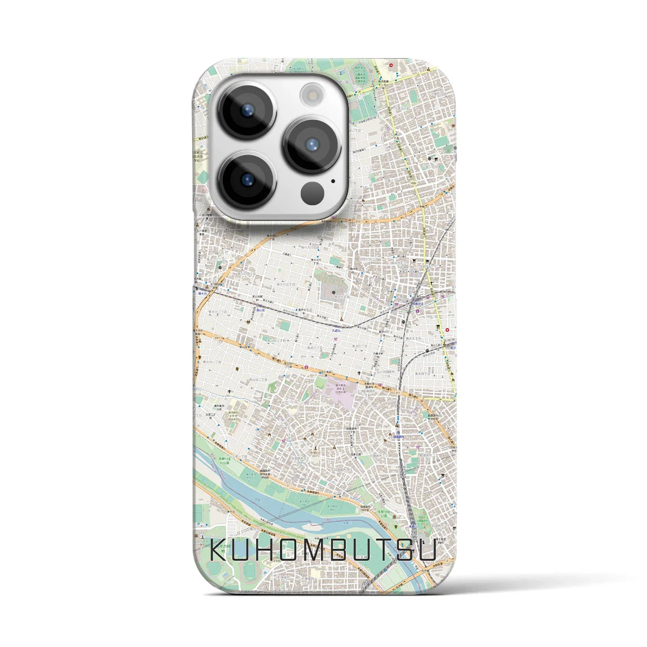【九品仏(東京都)】地図柄iPhoneケース(バックカバータイプ)