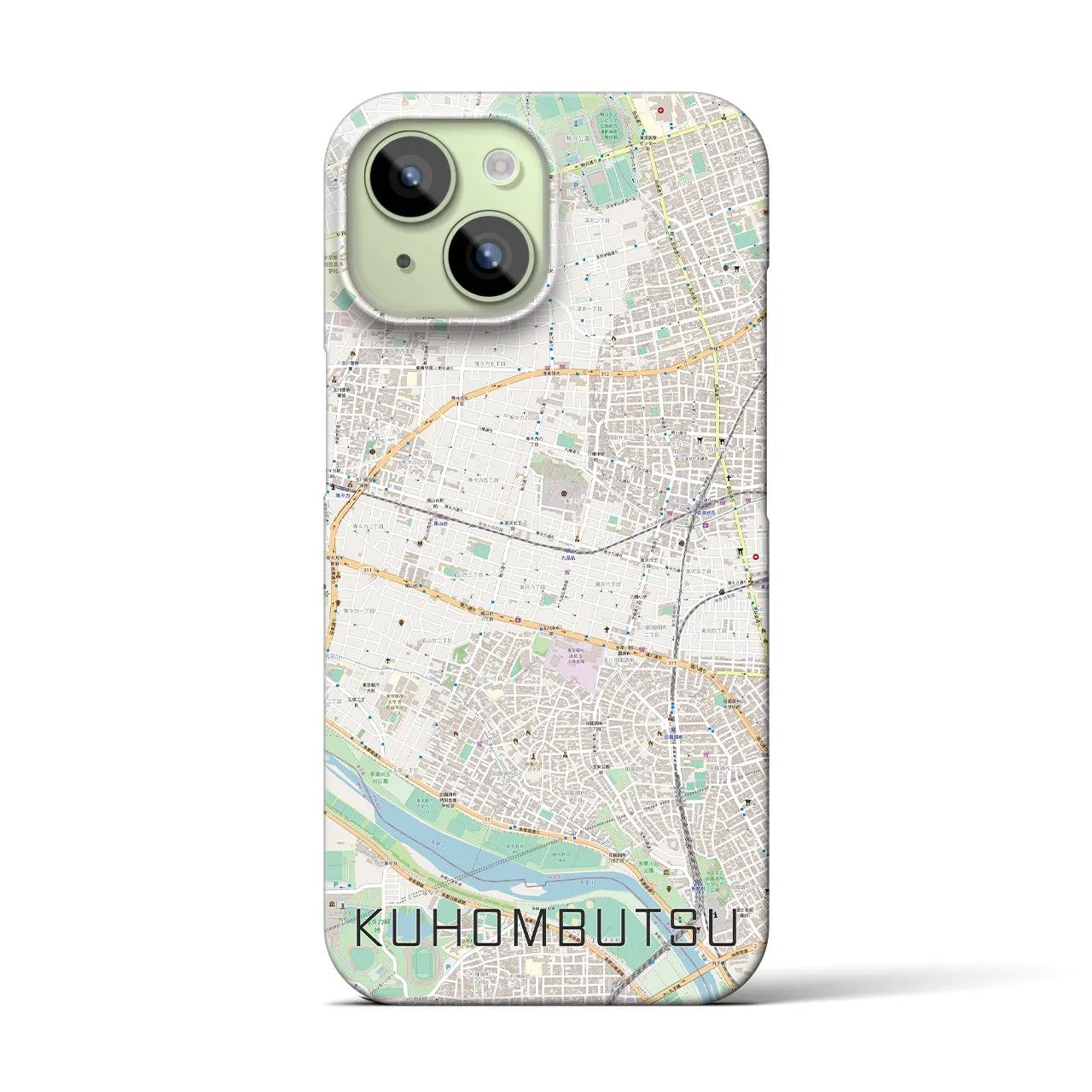 【九品仏(東京都)】地図柄iPhoneケース(バックカバータイプ)