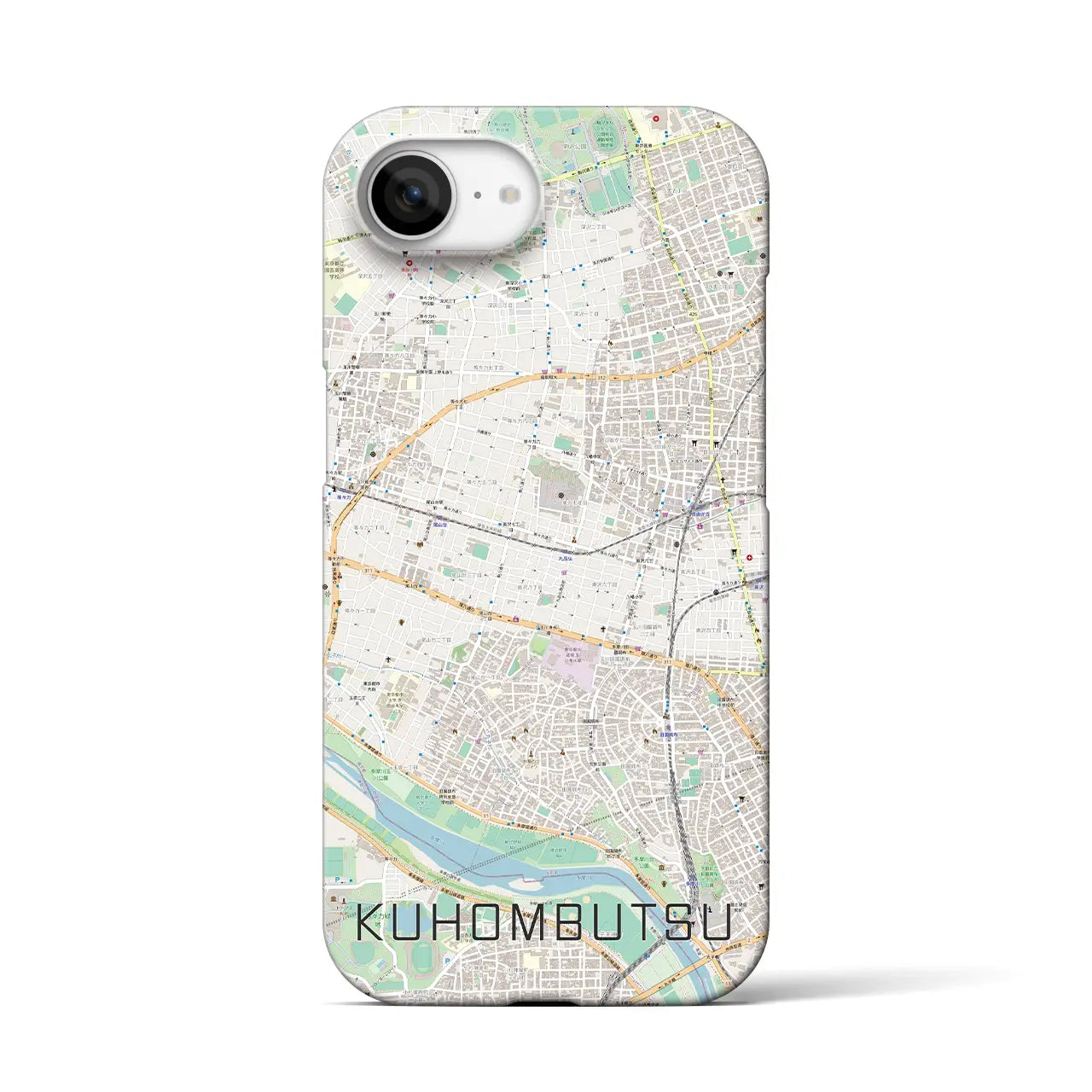 【九品仏(東京都)】地図柄iPhoneケース(バックカバータイプ)