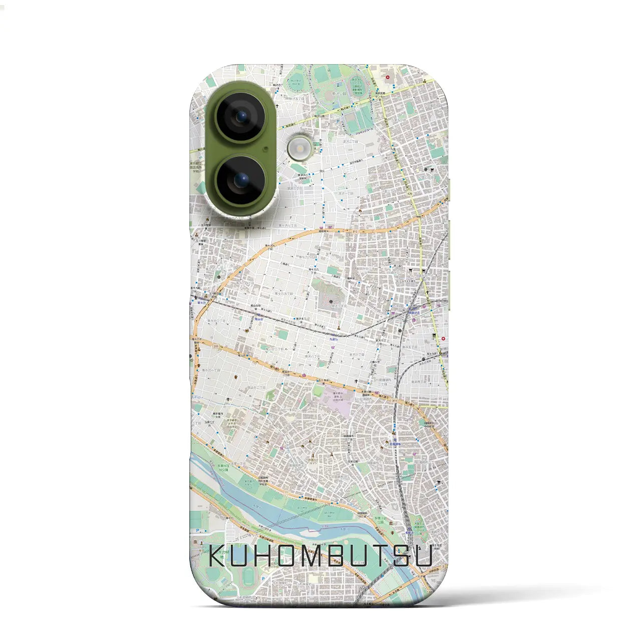【九品仏(東京都)】地図柄iPhoneケース(バックカバータイプ)