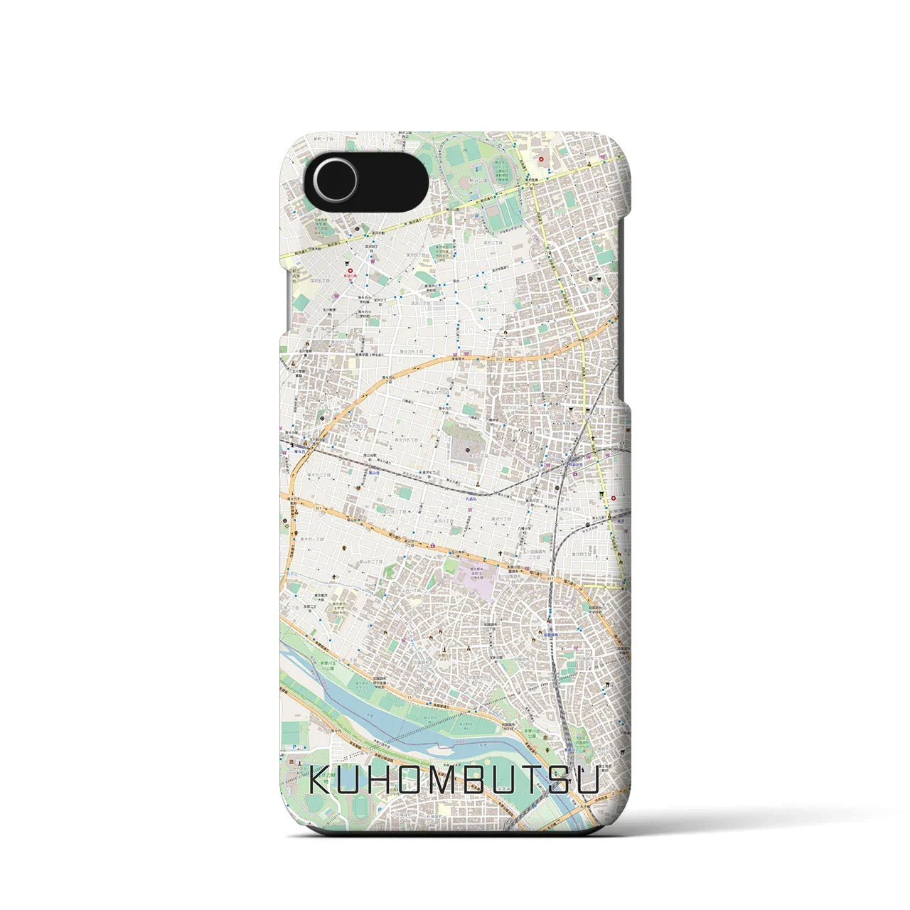 【九品仏(東京都)】地図柄iPhoneケース(バックカバータイプ)