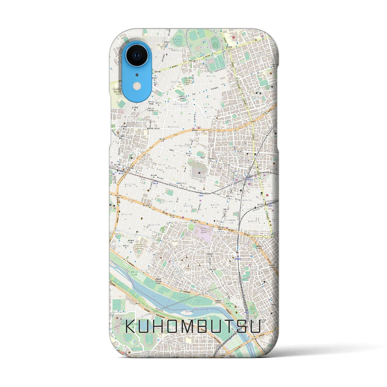 【九品仏(東京都)】地図柄iPhoneケース(バックカバータイプ)