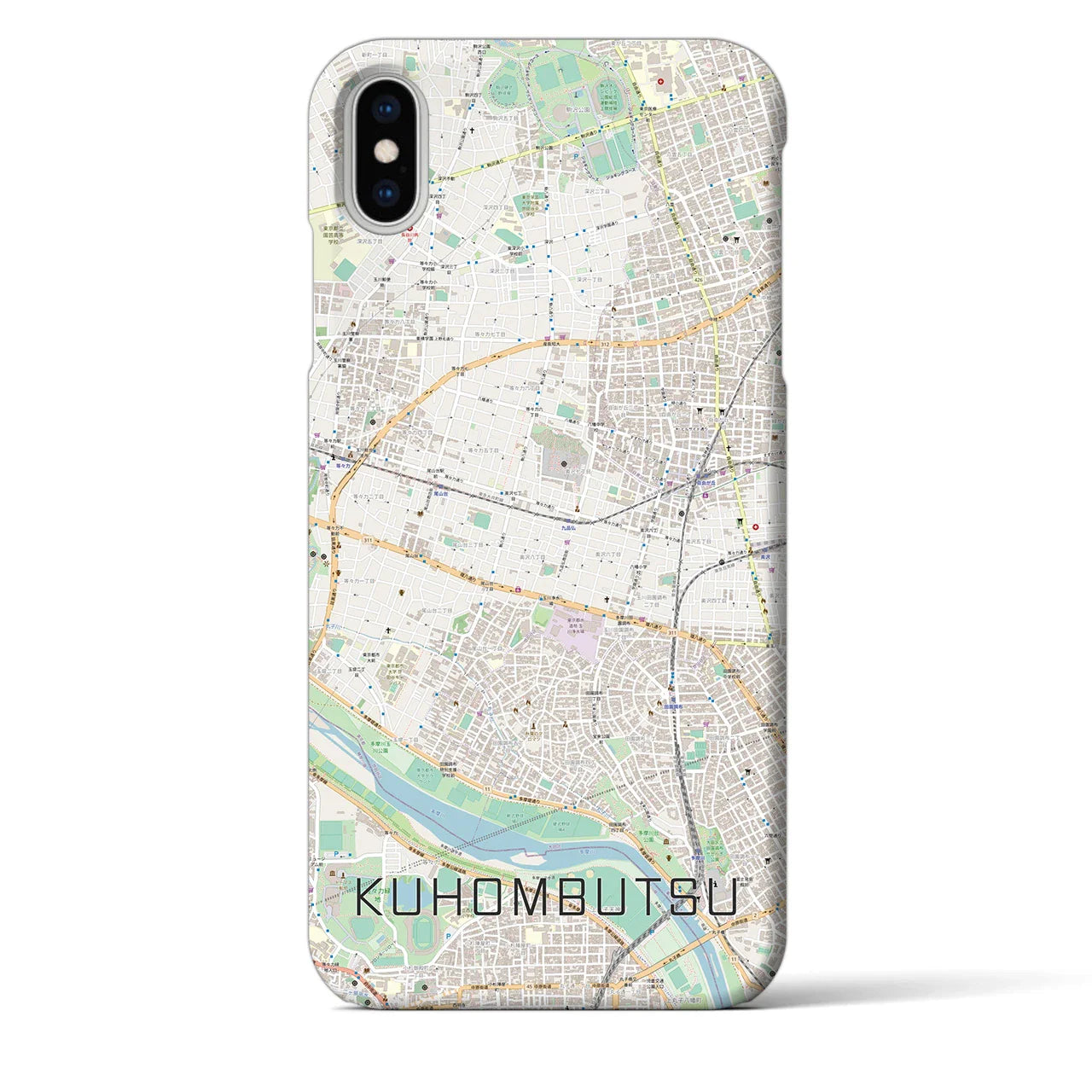 【九品仏(東京都)】地図柄iPhoneケース(バックカバータイプ)