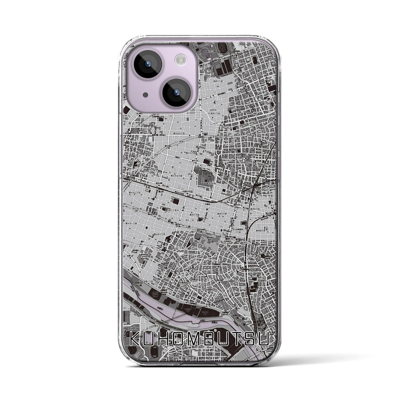 【九品仏(東京都)】地図柄iPhoneケース(クリアタイプ)