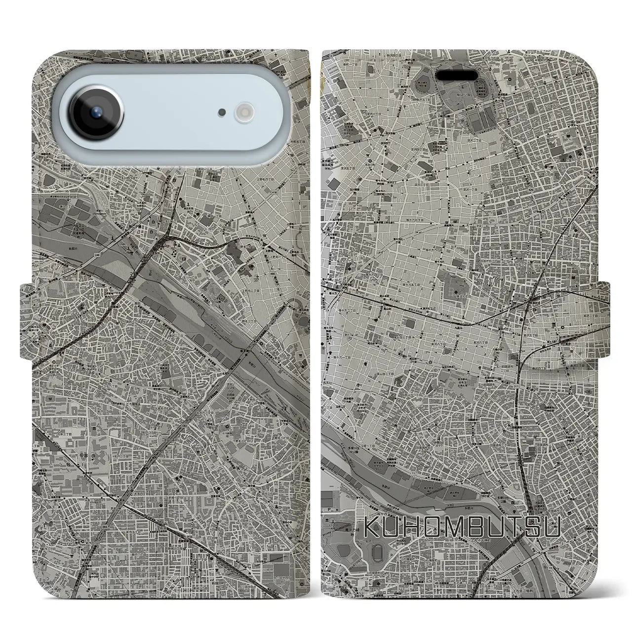 【九品仏(東京都)】地図柄iPhoneケース(手帳タイプ)