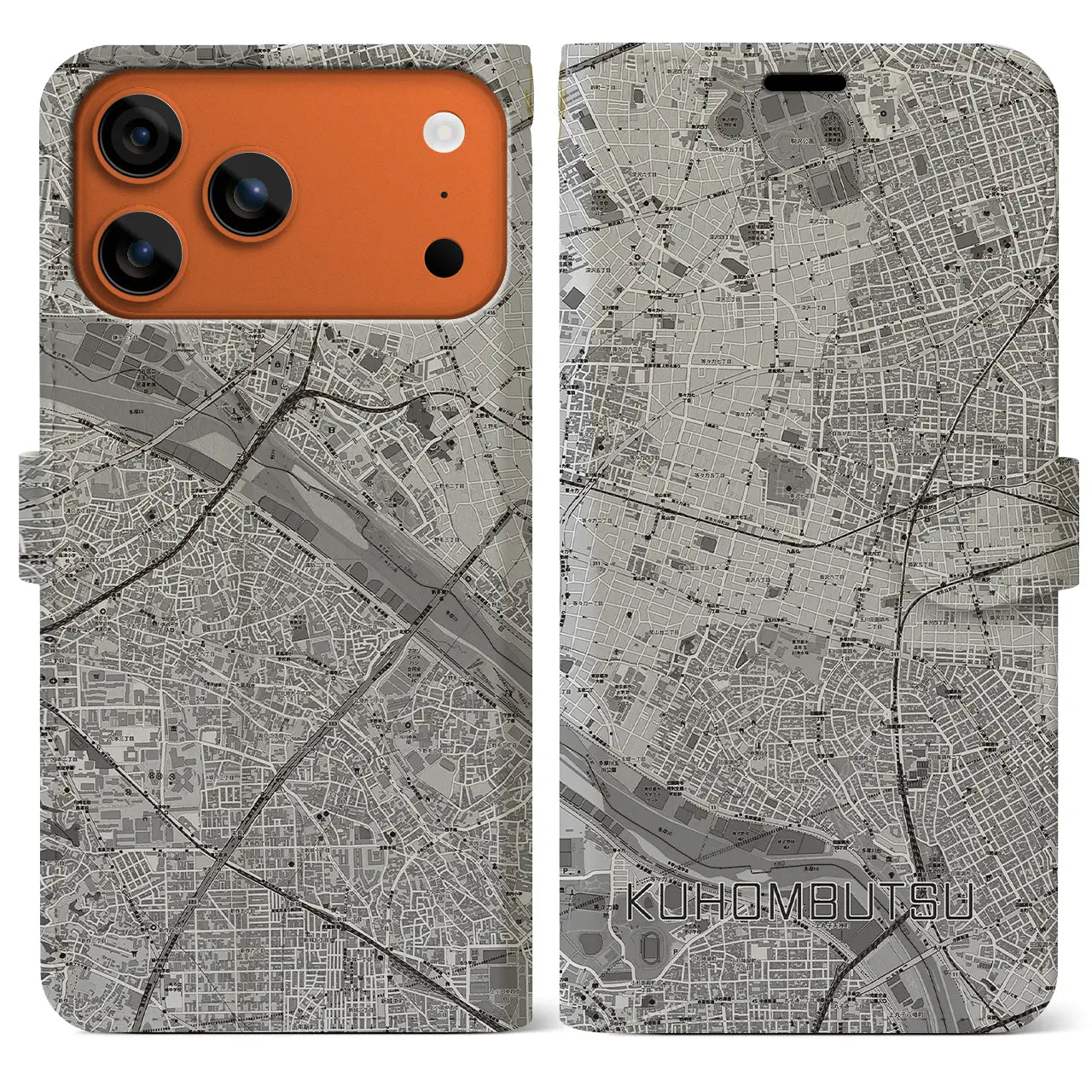 【九品仏(東京都)】地図柄iPhoneケース(手帳タイプ)