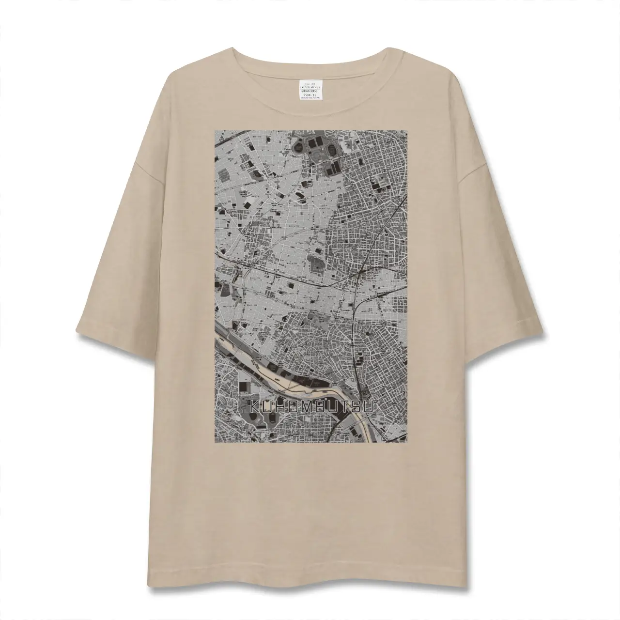 【九品仏(東京都)】地図柄ビッグシルエットTシャツ