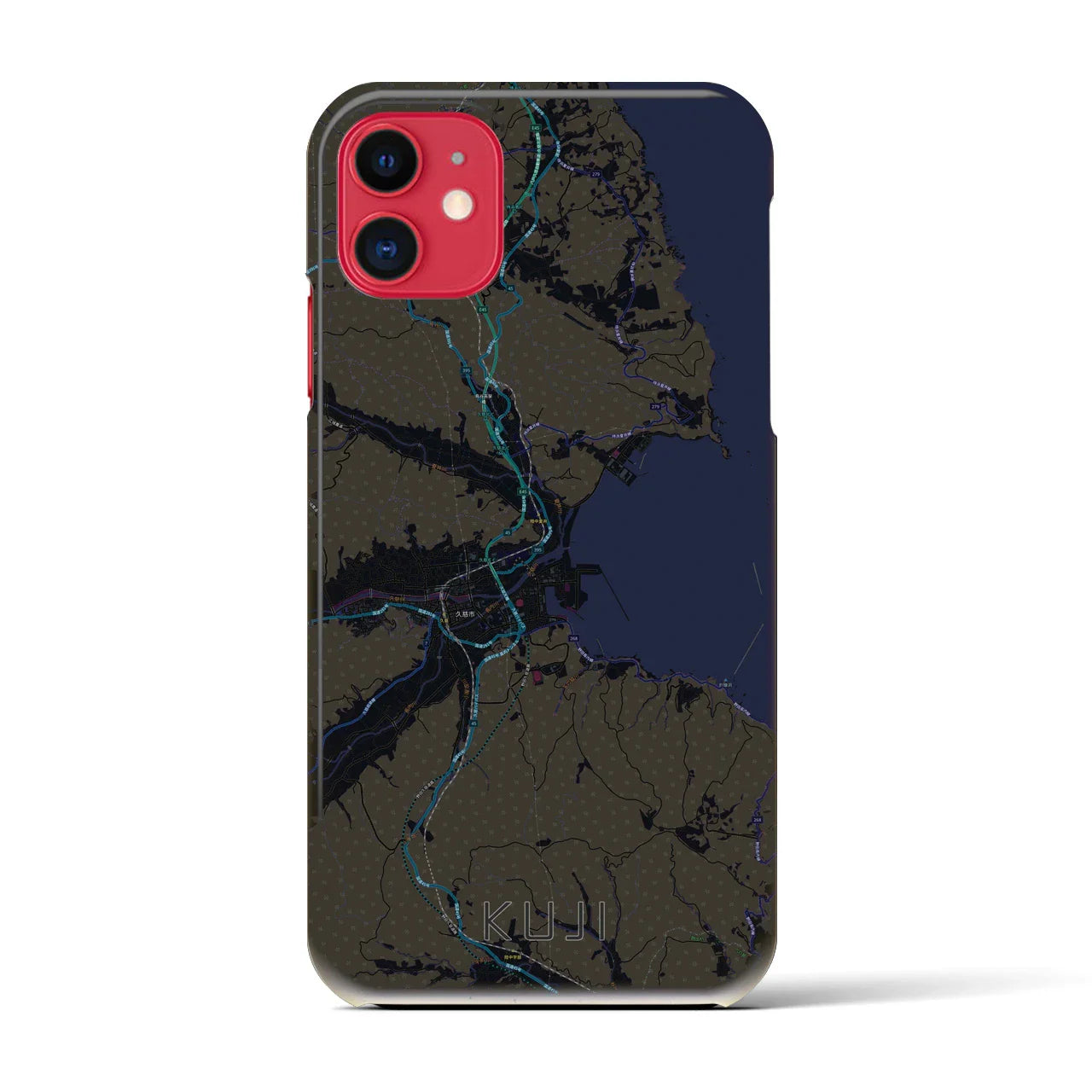 【久慈(岩手県)】地図柄iPhoneケース(バックカバータイプ)