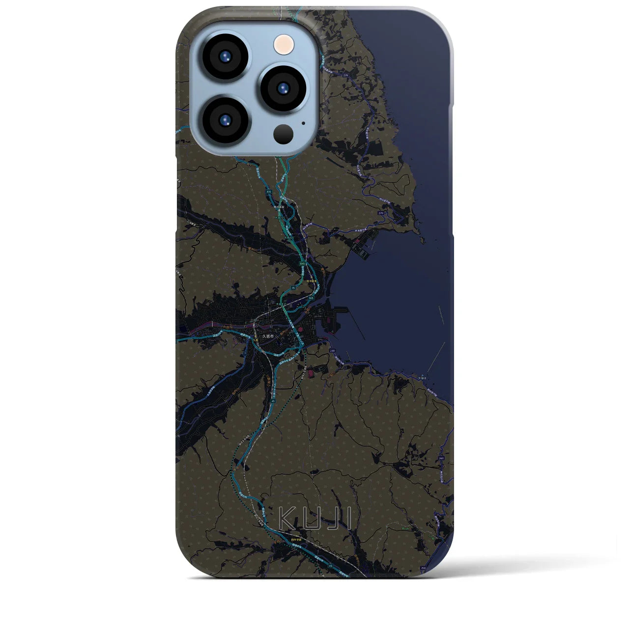 【久慈(岩手県)】地図柄iPhoneケース(バックカバータイプ)