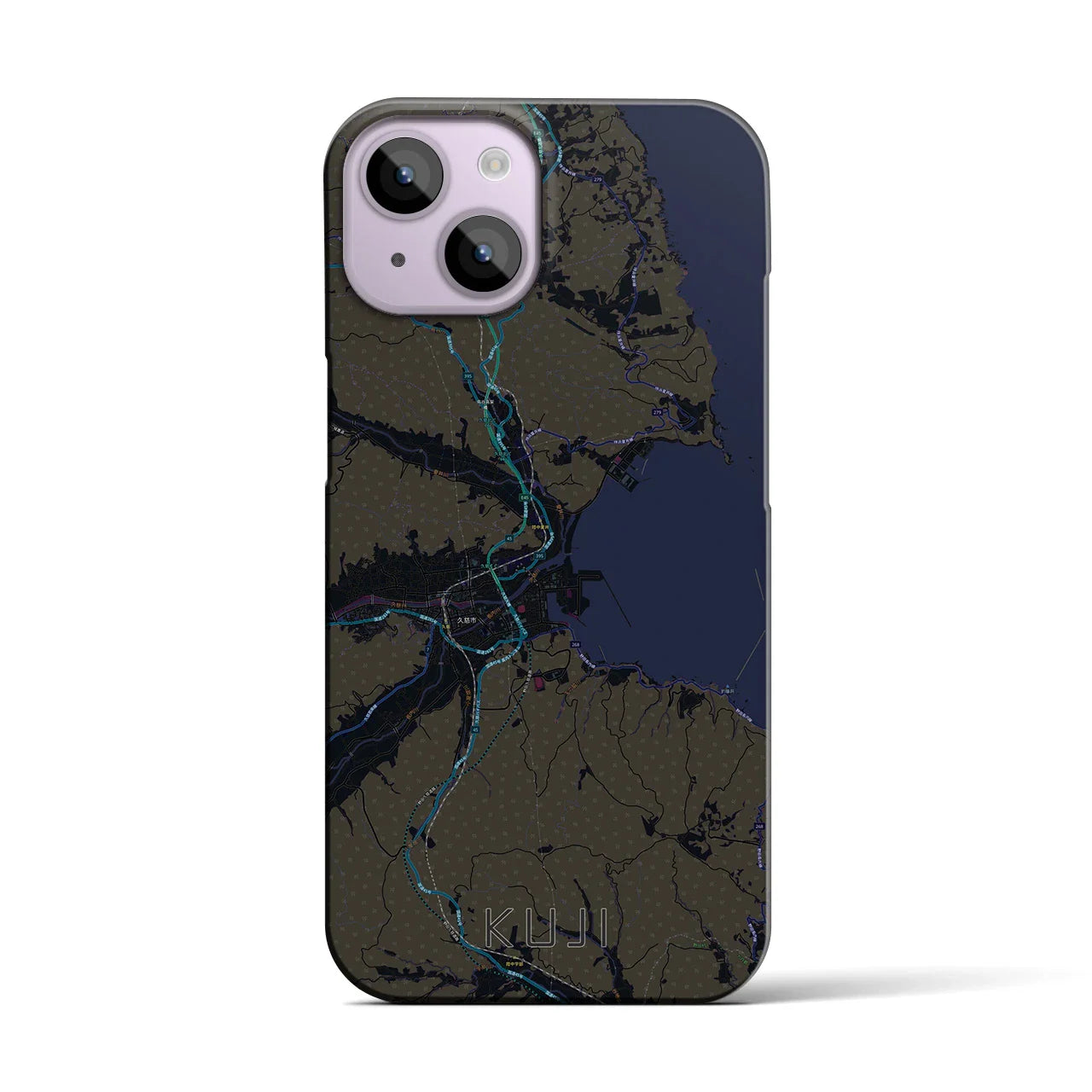 【久慈(岩手県)】地図柄iPhoneケース(バックカバータイプ)
