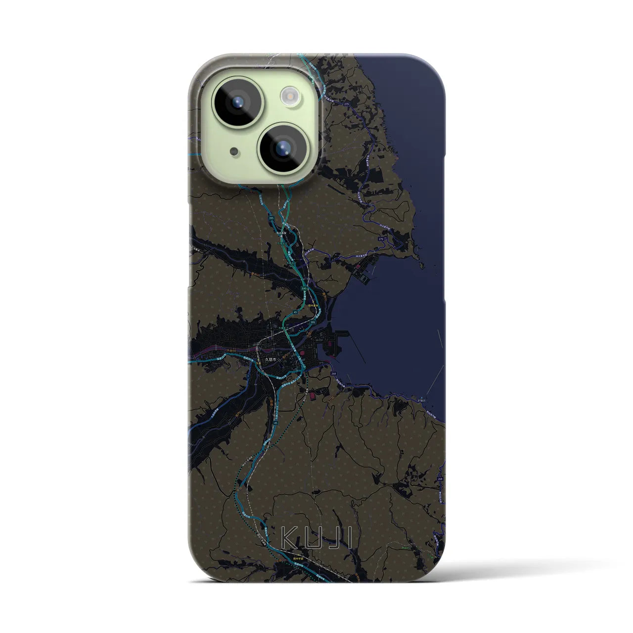【久慈(岩手県)】地図柄iPhoneケース(バックカバータイプ)