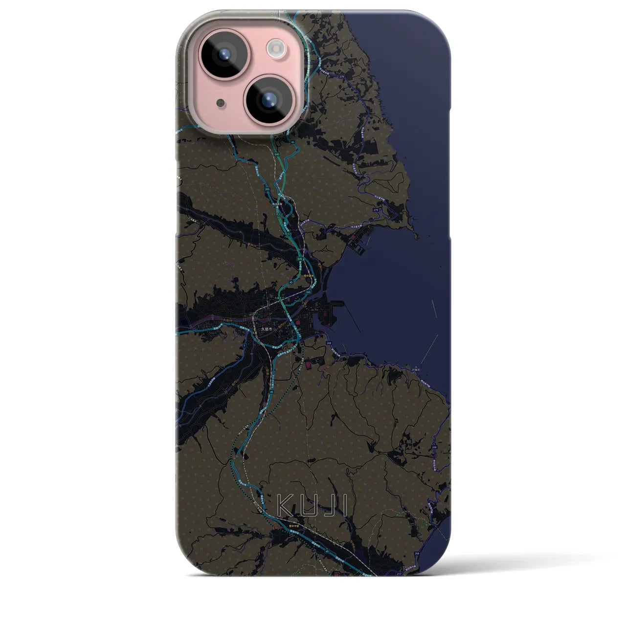【久慈(岩手県)】地図柄iPhoneケース(バックカバータイプ)