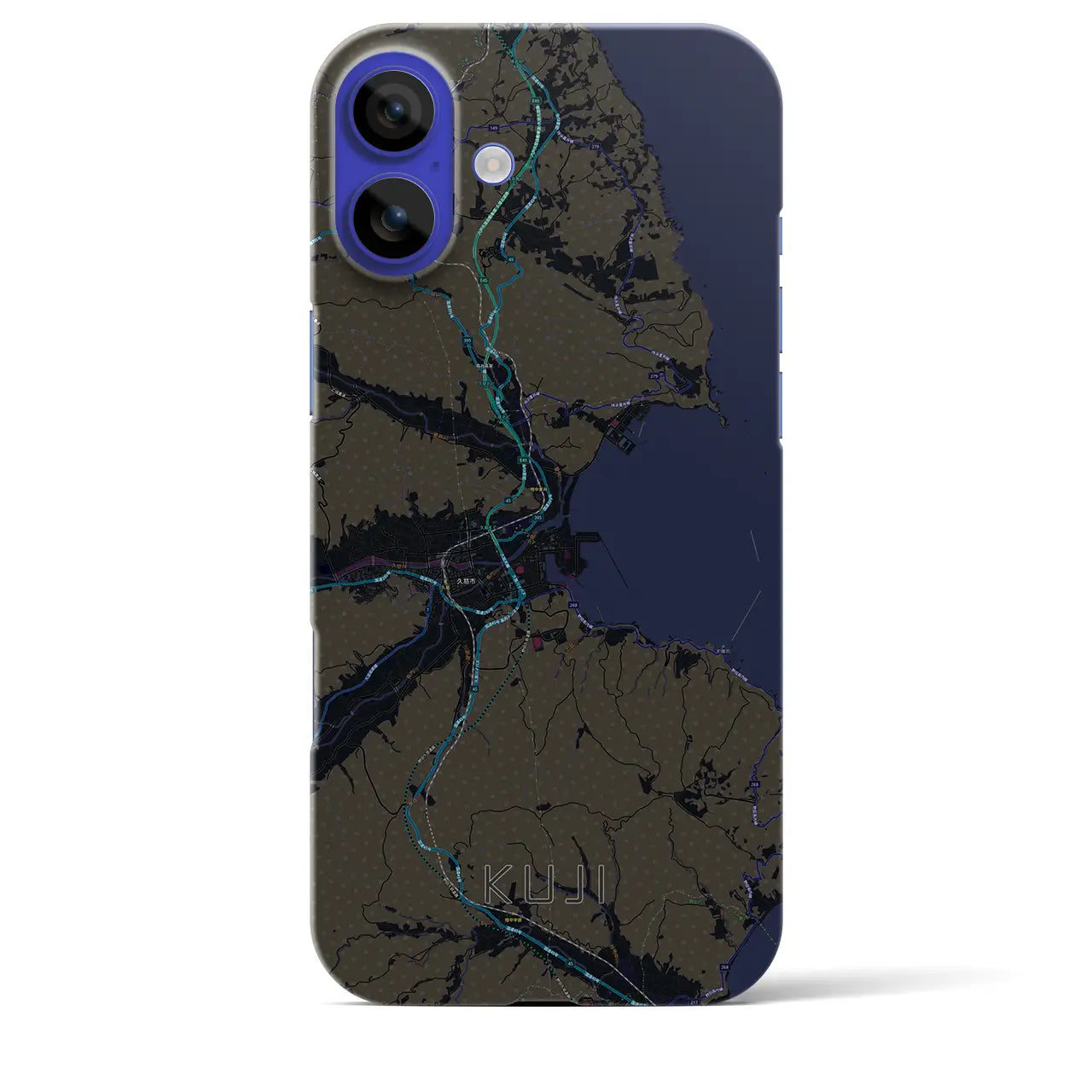 【久慈(岩手県)】地図柄iPhoneケース(バックカバータイプ)