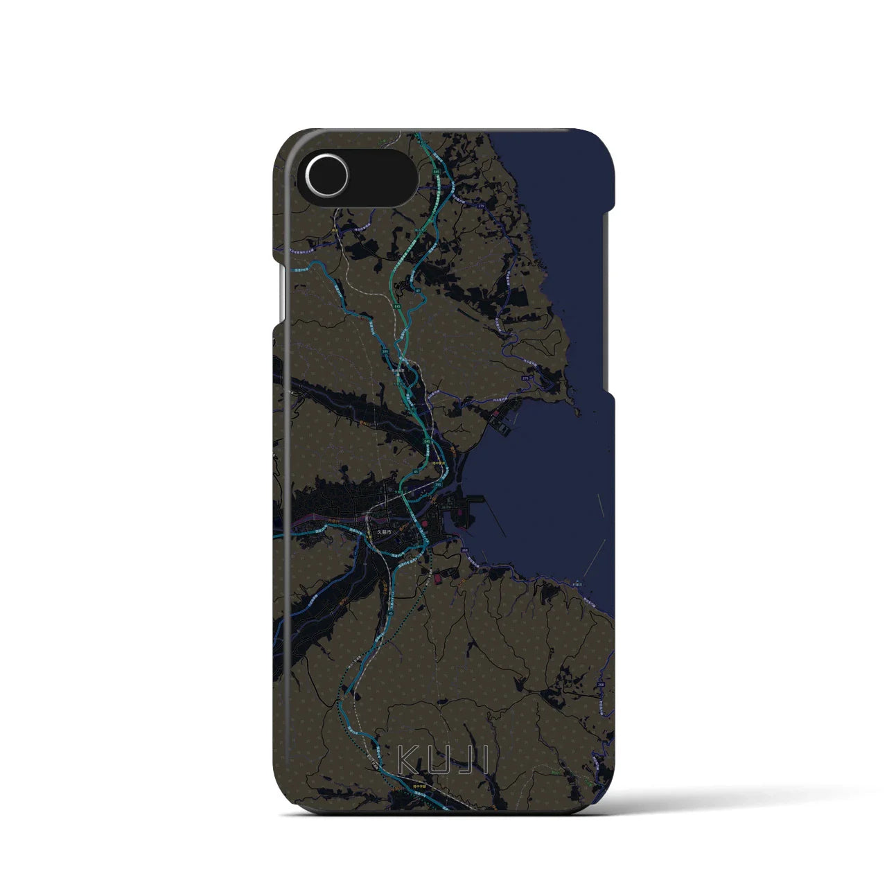 【久慈(岩手県)】地図柄iPhoneケース(バックカバータイプ)