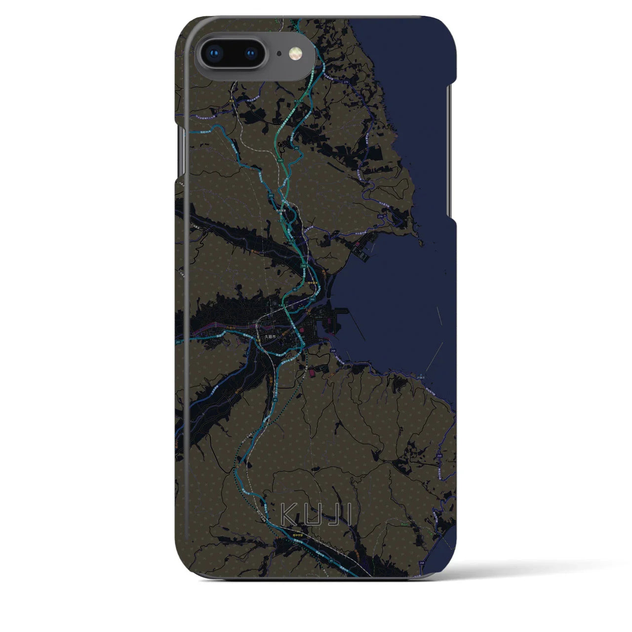 【久慈(岩手県)】地図柄iPhoneケース(バックカバータイプ)