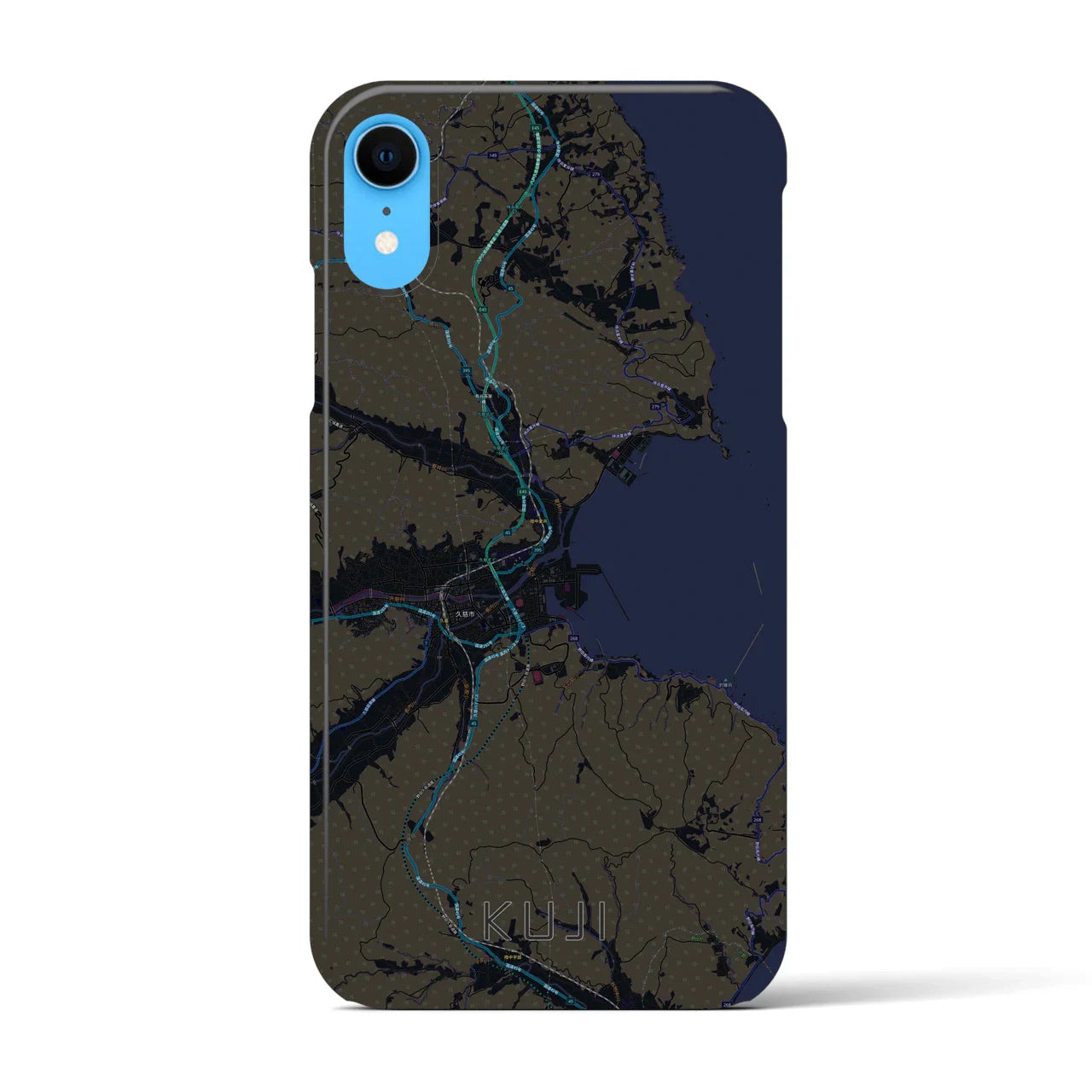 【久慈(岩手県)】地図柄iPhoneケース(バックカバータイプ)
