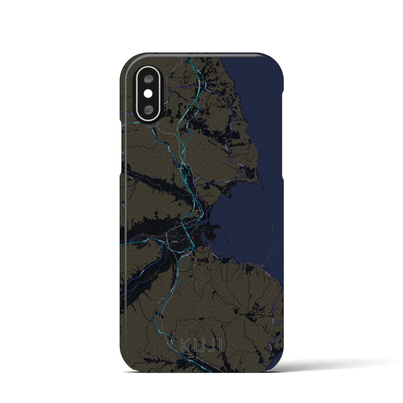 【久慈(岩手県)】地図柄iPhoneケース(バックカバータイプ)