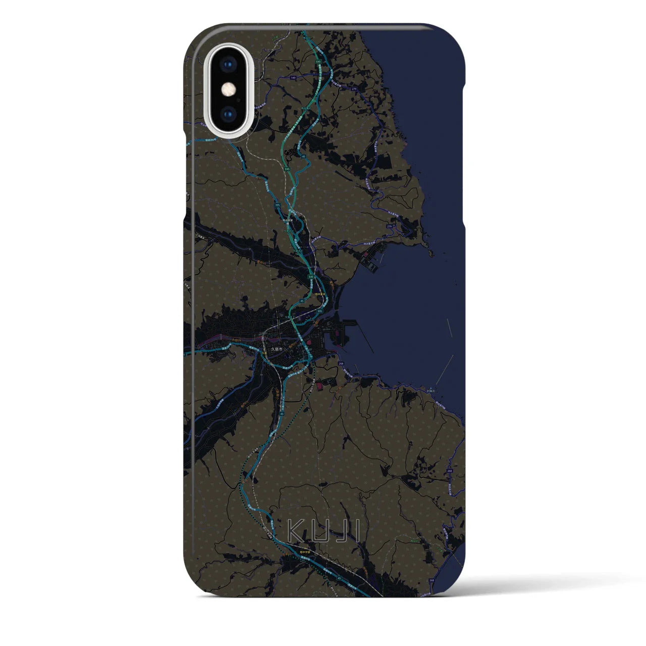 【久慈(岩手県)】地図柄iPhoneケース(バックカバータイプ)