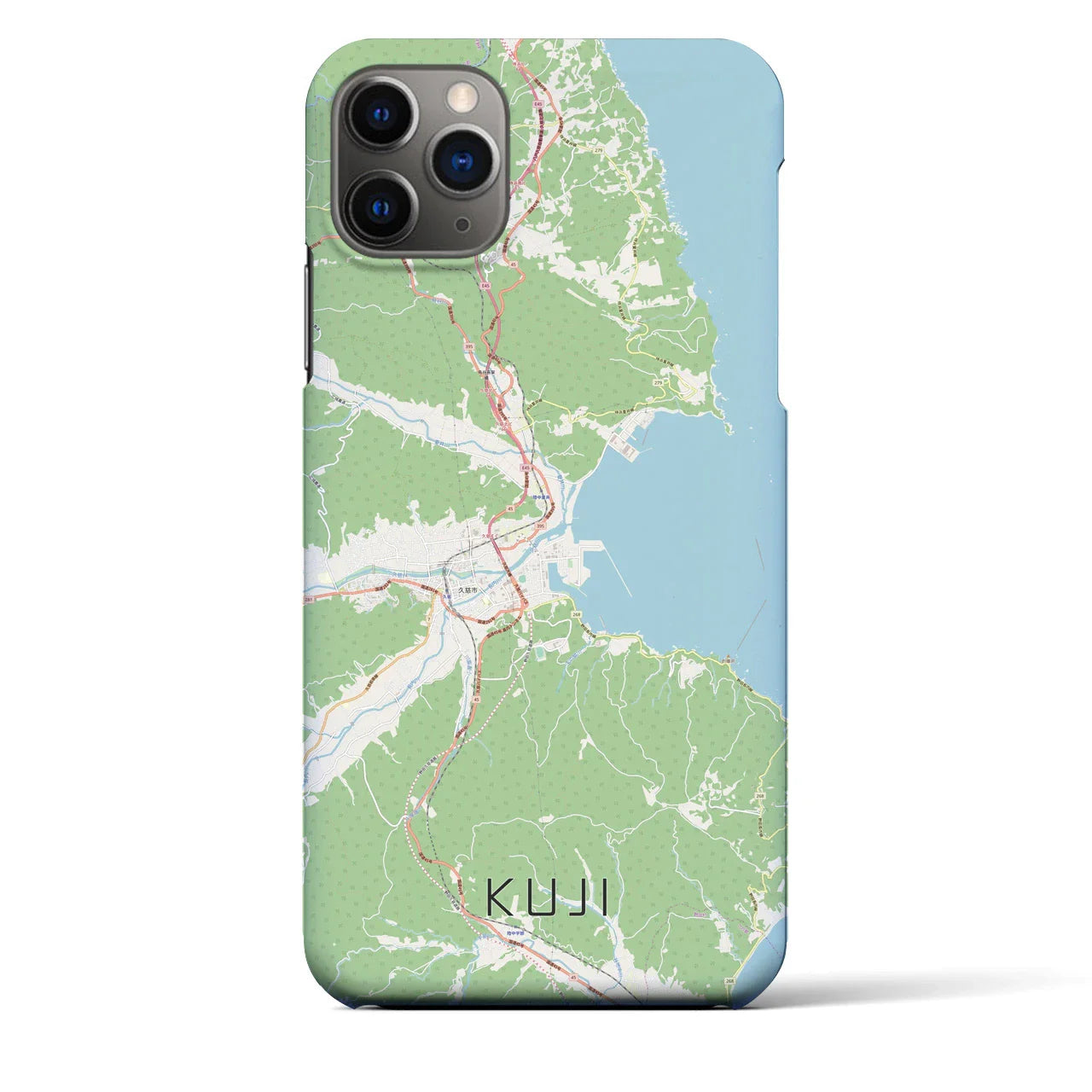 【久慈(岩手県)】地図柄iPhoneケース(バックカバータイプ)