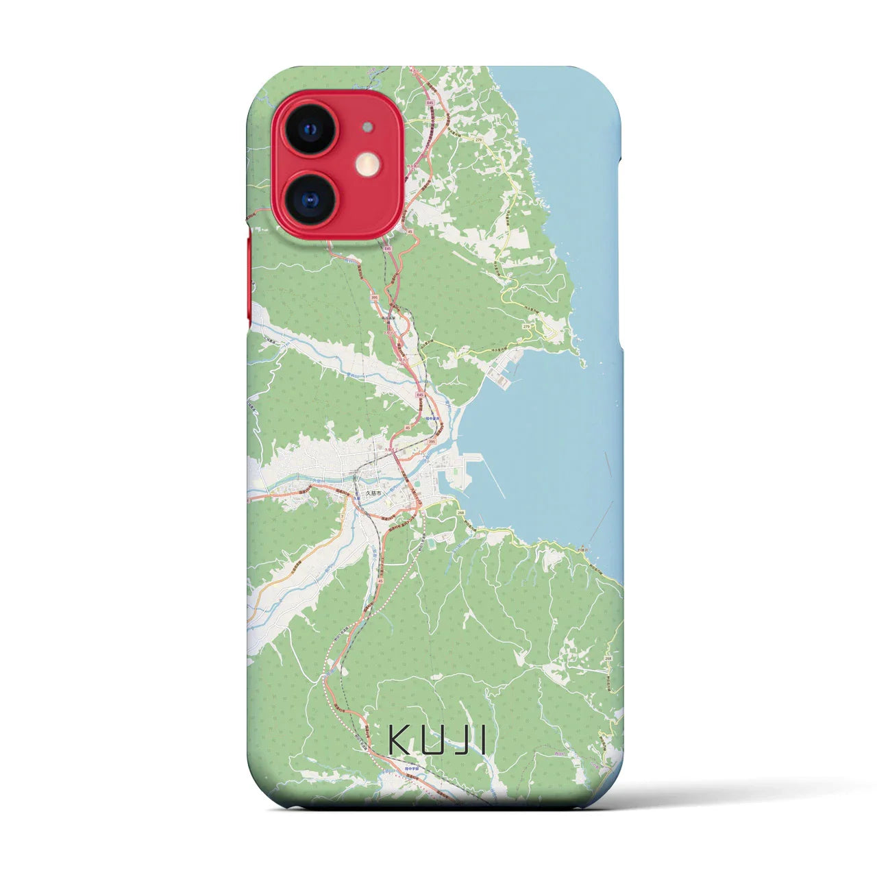 【久慈(岩手県)】地図柄iPhoneケース(バックカバータイプ)