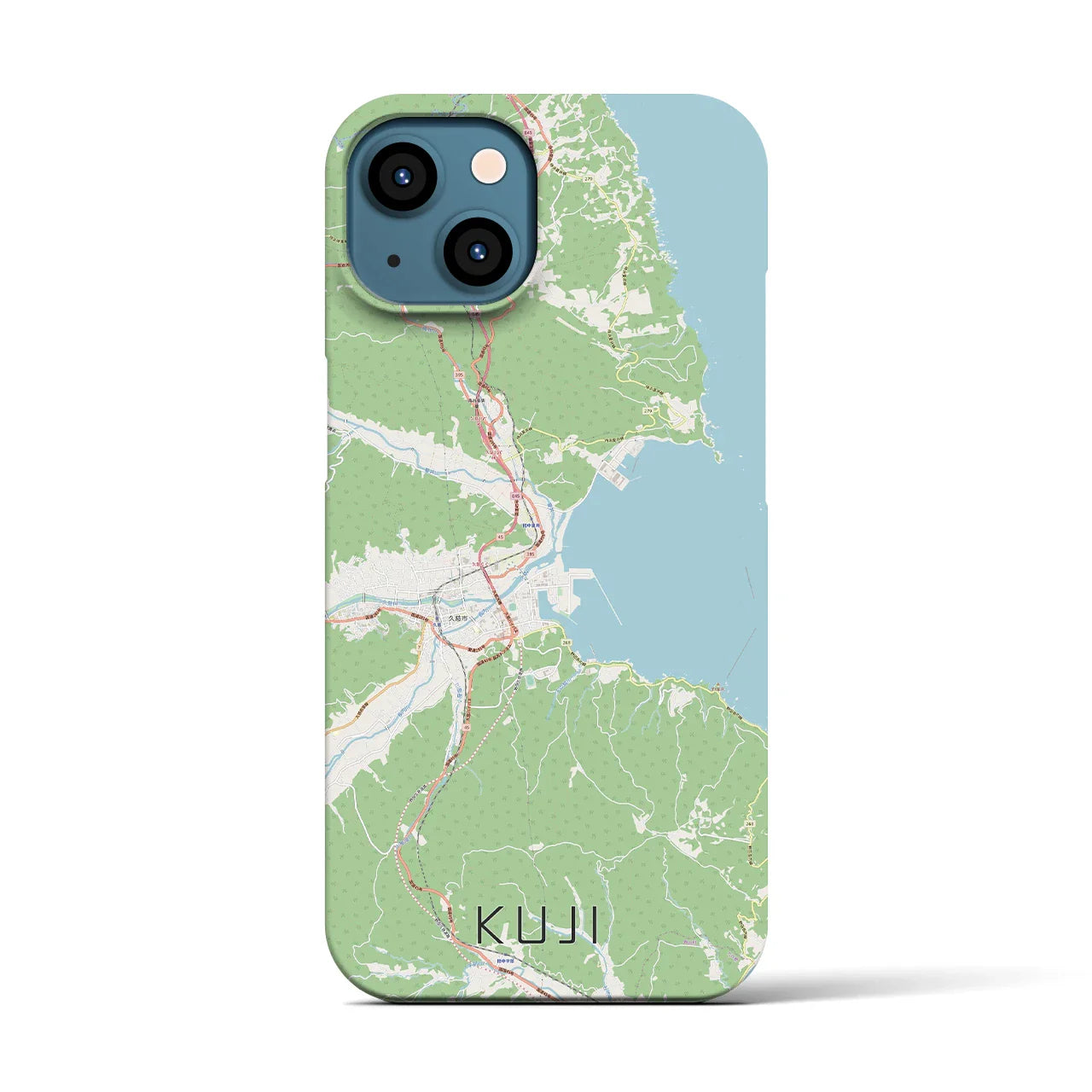 【久慈(岩手県)】地図柄iPhoneケース(バックカバータイプ)