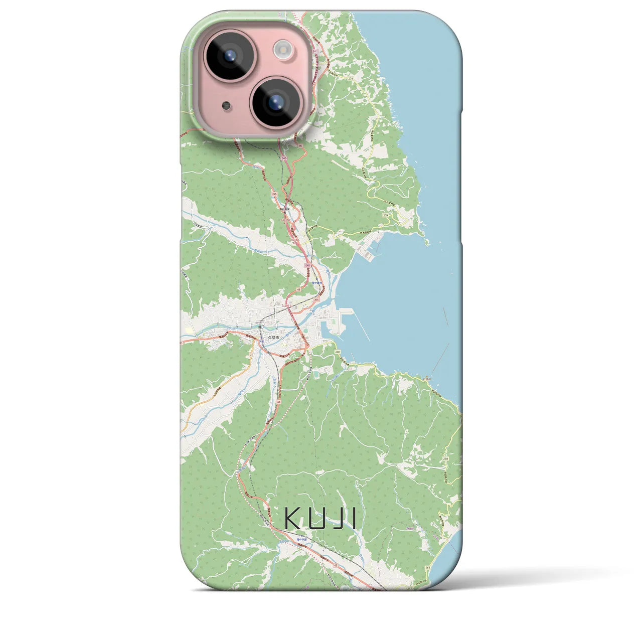 【久慈(岩手県)】地図柄iPhoneケース(バックカバータイプ)