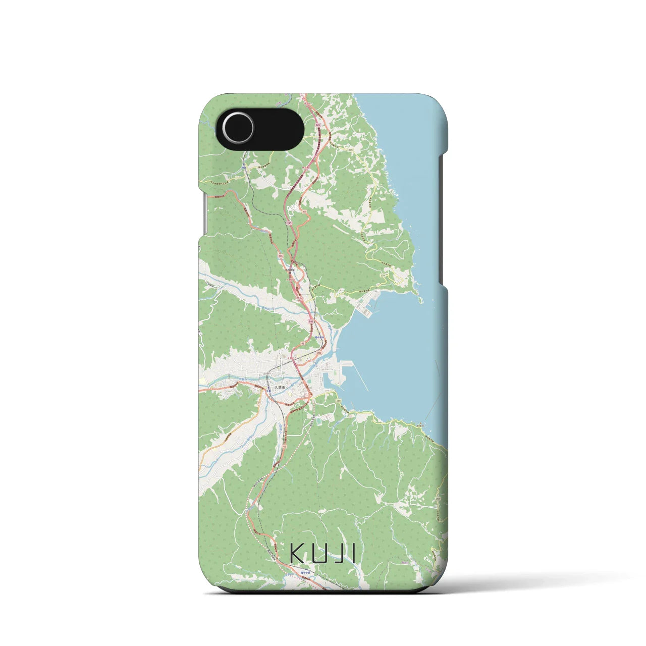 【久慈(岩手県)】地図柄iPhoneケース(バックカバータイプ)
