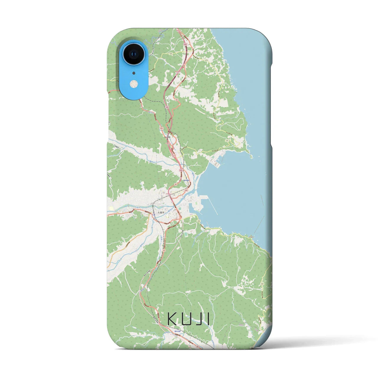 【久慈(岩手県)】地図柄iPhoneケース(バックカバータイプ)
