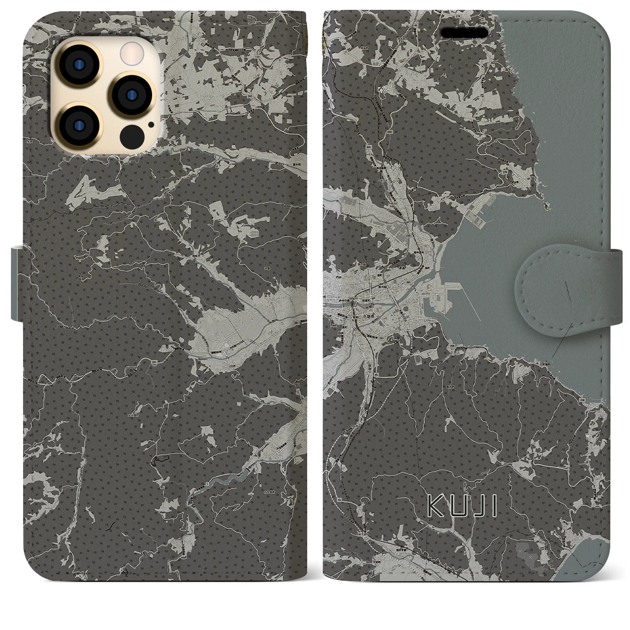 【久慈(岩手県)】地図柄iPhoneケース(手帳タイプ)