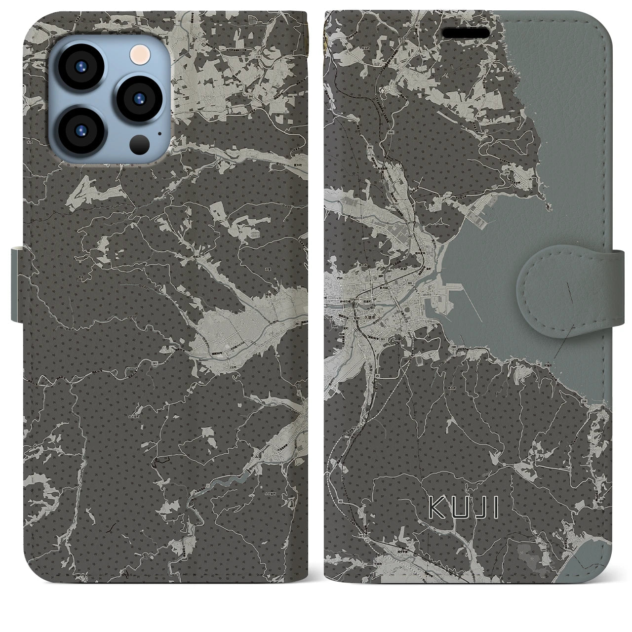 【久慈(岩手県)】地図柄iPhoneケース(手帳タイプ)