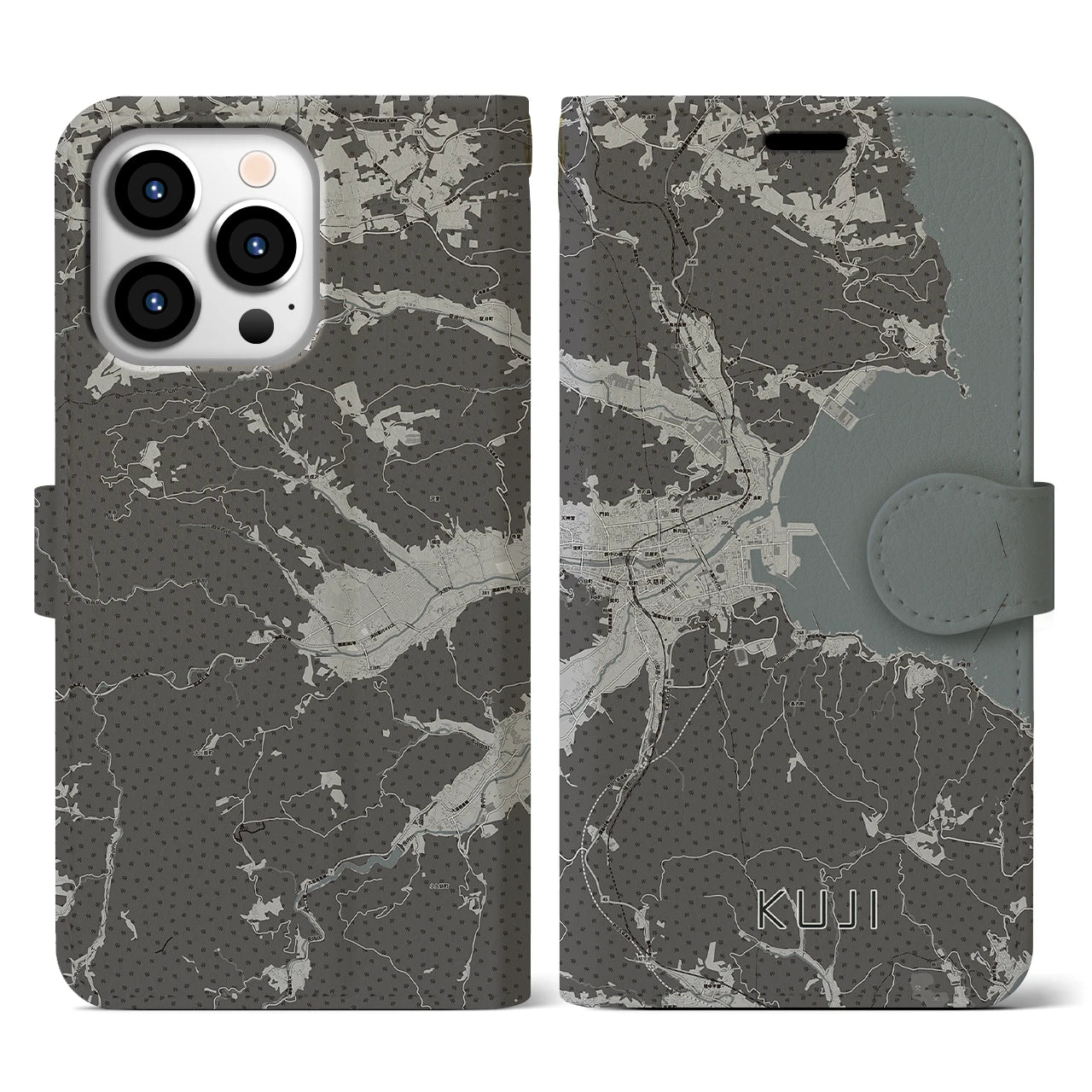 【久慈(岩手県)】地図柄iPhoneケース(手帳タイプ)