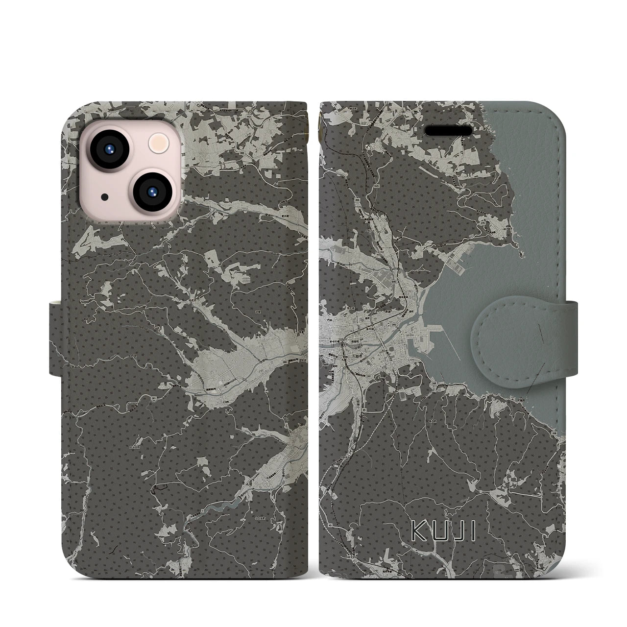 【久慈(岩手県)】地図柄iPhoneケース(手帳タイプ)