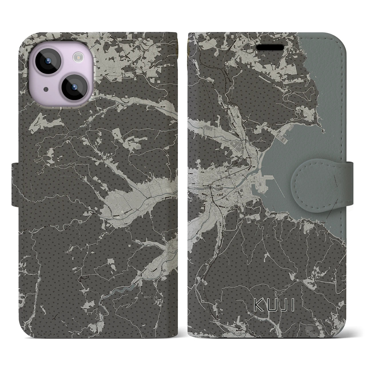 【久慈(岩手県)】地図柄iPhoneケース(手帳タイプ)