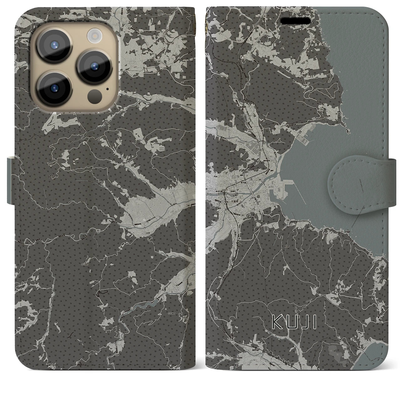 【久慈(岩手県)】地図柄iPhoneケース(手帳タイプ)