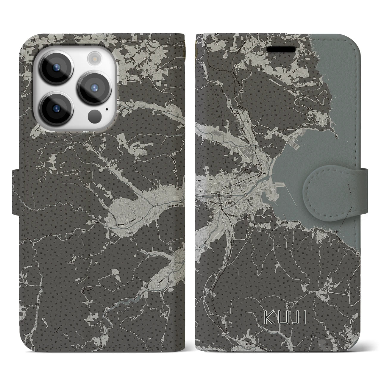 【久慈(岩手県)】地図柄iPhoneケース(手帳タイプ)