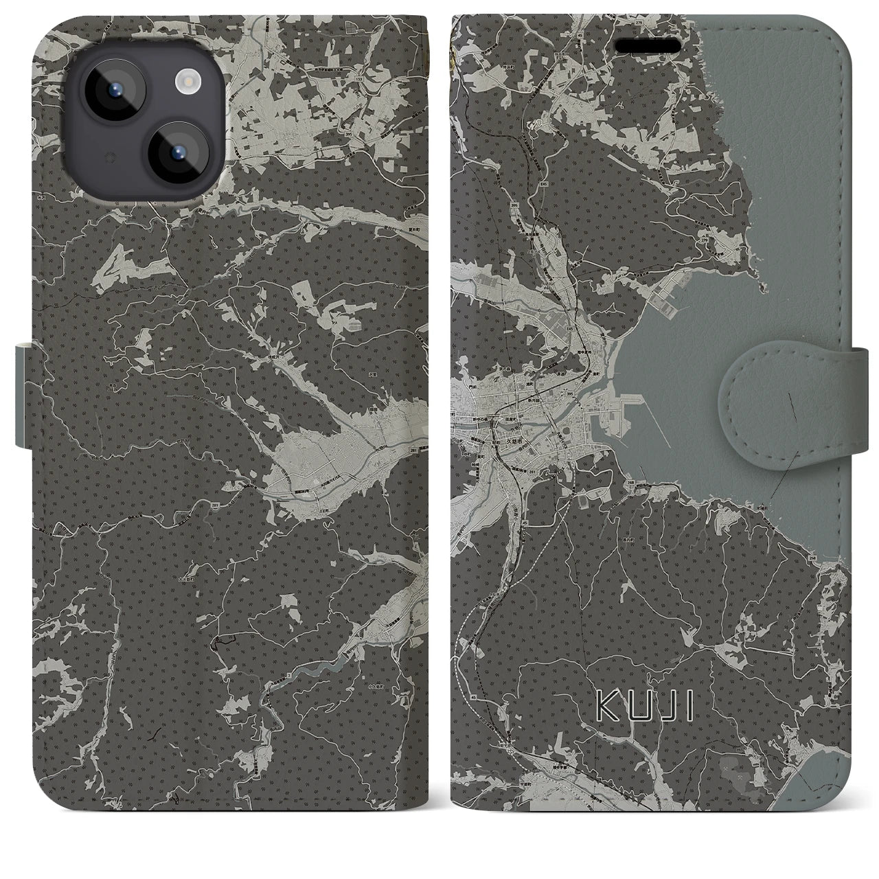 【久慈(岩手県)】地図柄iPhoneケース(手帳タイプ)